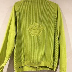 Vintage Versace Jeans couture lime green cardigan